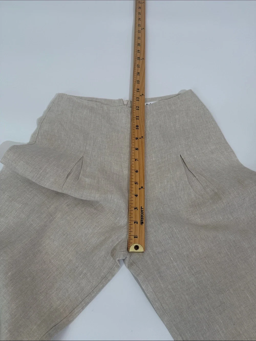 Reformation Wide Leg High Rise 100% Linen Pants Size 2P Tan Natural Color